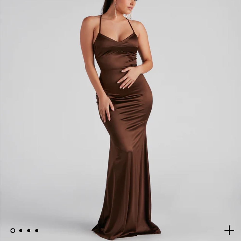 Marsha Formal Satin Tie Back Dress